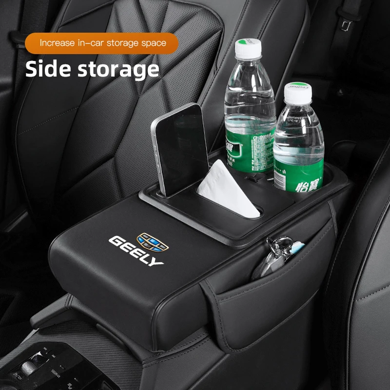 Car Armrest Cushion Auto Amrest Pillow Cover Height Pad For Geely Boyue Haoyue Vision-X3 New emgrand Vision Binyue Emgrand-GS