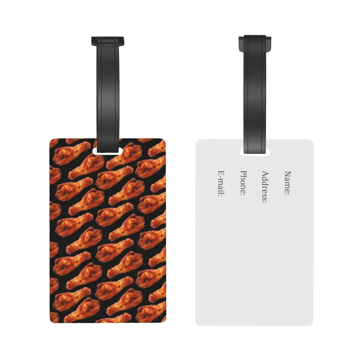 Buffalo Chicken Wing Pattern Luggage Tags Suitcase Accessories Travel Baggage Boarding Tag Portable Label Holder ID Name Address