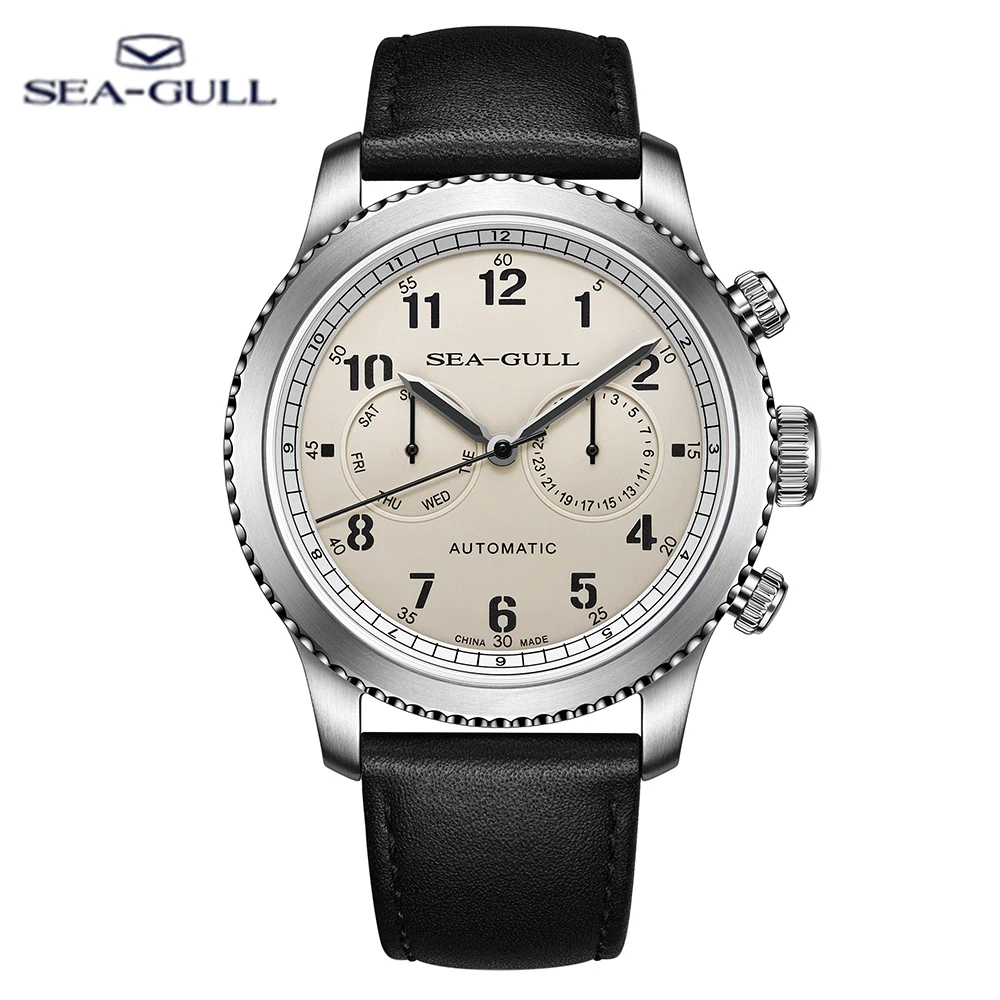 

Seagull Men's watch ST25 Pilot watch Automatic Mechanical Multifunctional watch Sapphire Crystal 50M Waterproof