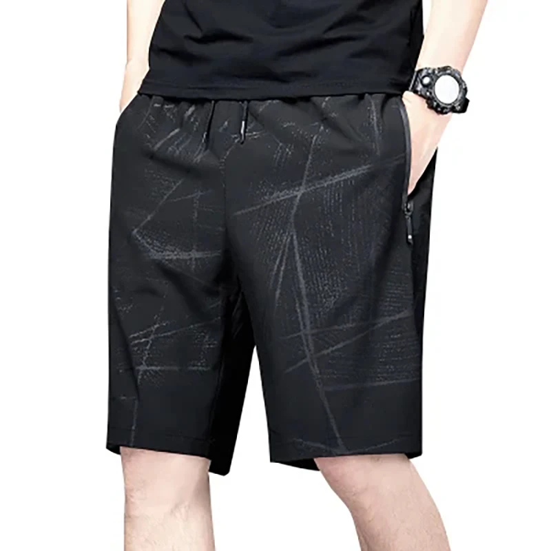 Summer Men Casual Beach Homme Ice Silk Cool Comfortable Breathable Stretch LOOSE Fit Quick Dry Sports Male Shorts Plus Size 8XL