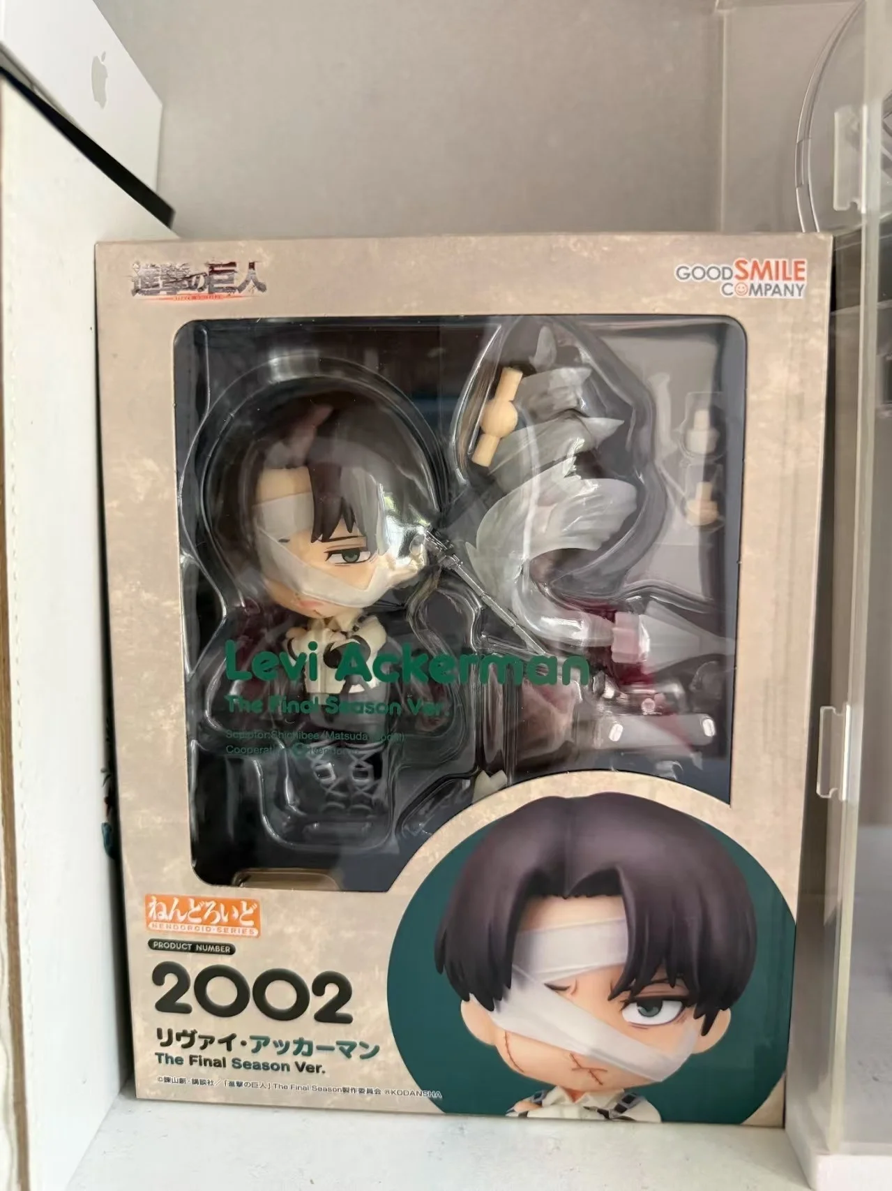 Op voorraad. Origineel Good Smile Levi Ackerman Nendoroid PVC animefiguur, verzamelobject, decoratie voor op het bureau.
