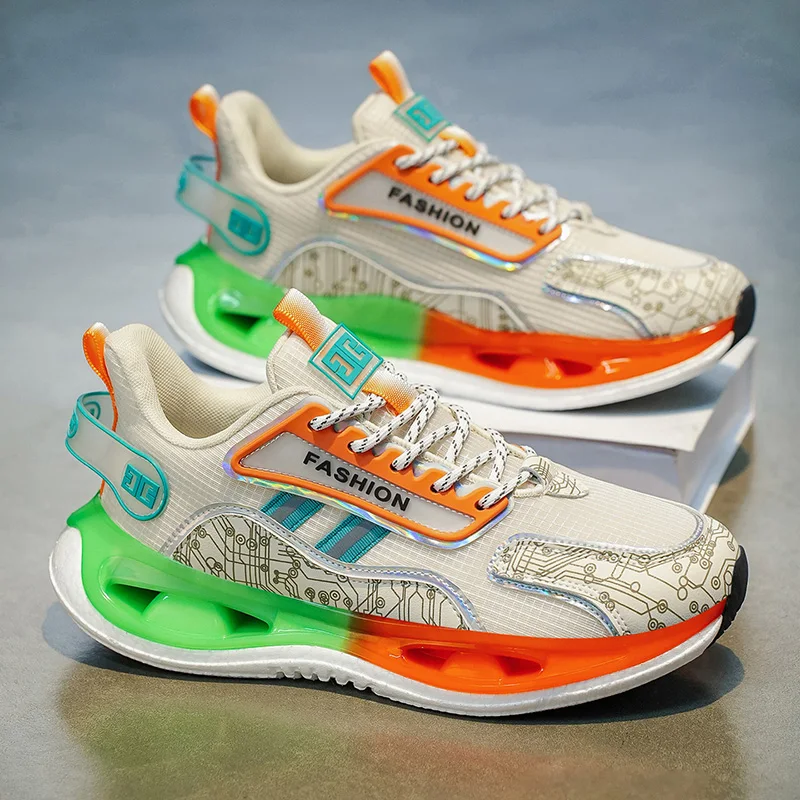 

Men's shock-absorbing light casual sneakers spring summer soft-sole breathable outdoor racing running shoes student speed sports