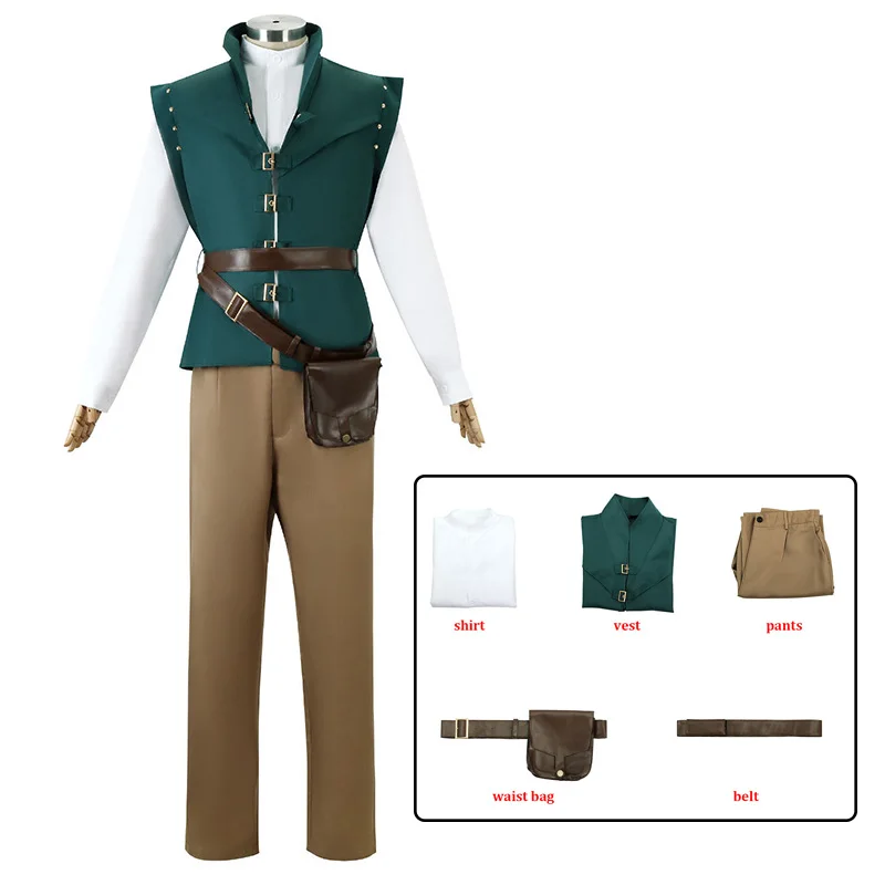 

Flynn Rider Cosplay Costume Carnival Uniform Unisex Halloween Party Role Playing Outfits