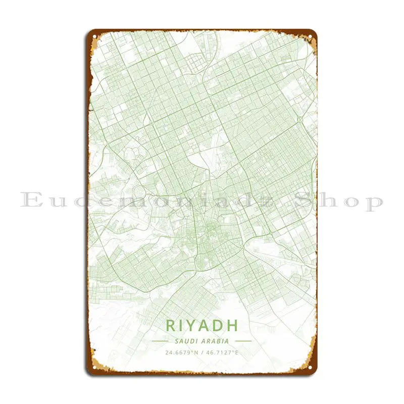 Riyadh Saudi Arabia Metal Plaque Wall Decor Party Wall Decor Custom Garage Tin Sign Poster