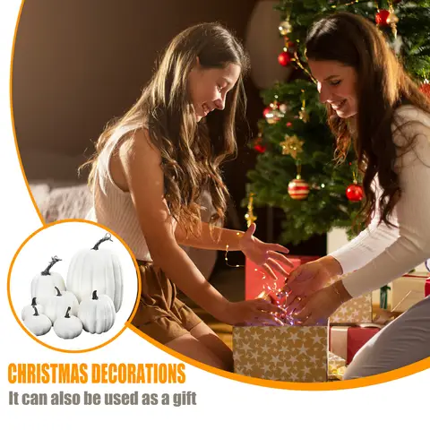 हेलोवीन सजावट के लिए नकली फोम कद्दू, त्यौहार पार्टी सजावट के लिए यथार्थवादी कृत्रिम कद्दू आभूषण सेट, संयुक्त राज्य अमेरिका से भेजा गया 6 best sales पर्व पार्टी की सजावट - №5