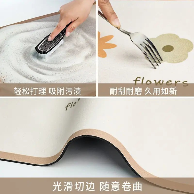 Diatom mud kitchen countertop drain mat absorbent mat bathroom toilet wash countertop placemat