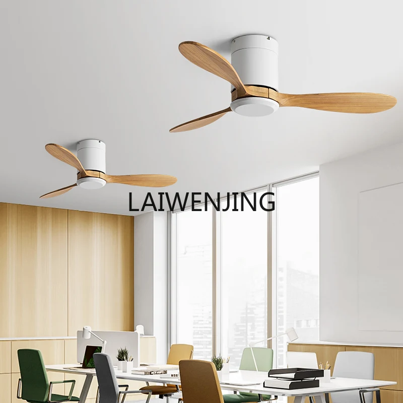 

MJY household ceiling fan solid wood bedroom ceiling fan low floor frequency conversion electric fan integrated