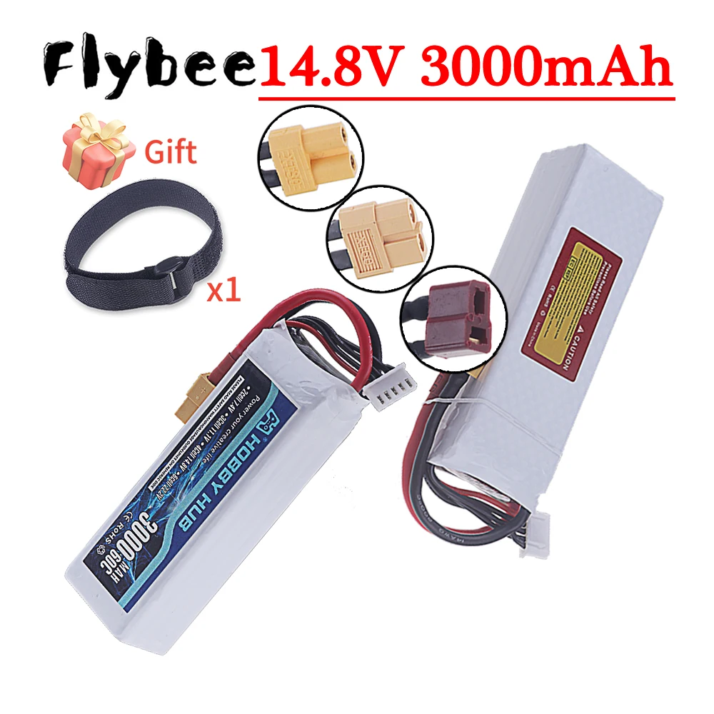 

Аккумулятор LiPo 4S 3000 мАч 60C 14.8В для радиоуправляемых FPV-дронов и квадрокоптеров, с разъемами XT60 и Deans T