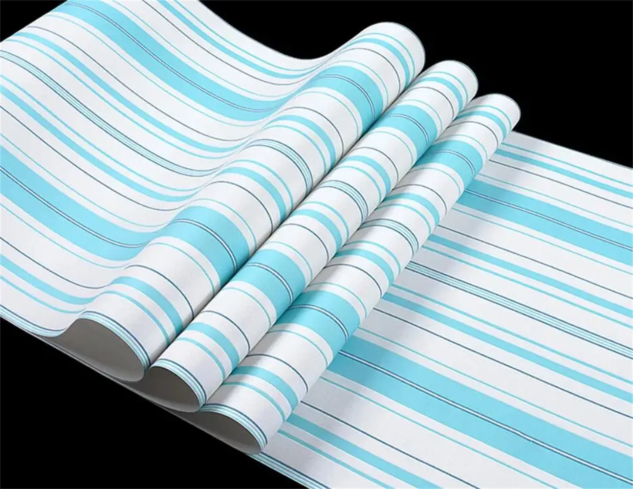 beibehang Blue Striped Wallpaper 3D Flocking for Kids Room Vertical Stripe Wall Paper Bedroom Background .papel de parede Coffee