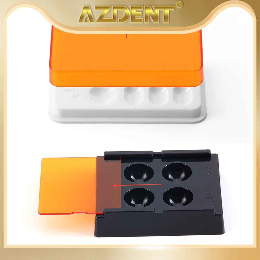 4 Holes/8 Holes AZDENT Dental Veneer Storage Box Teeth Patch Shading Light Storage Case Denture Retainer Molar Boxes