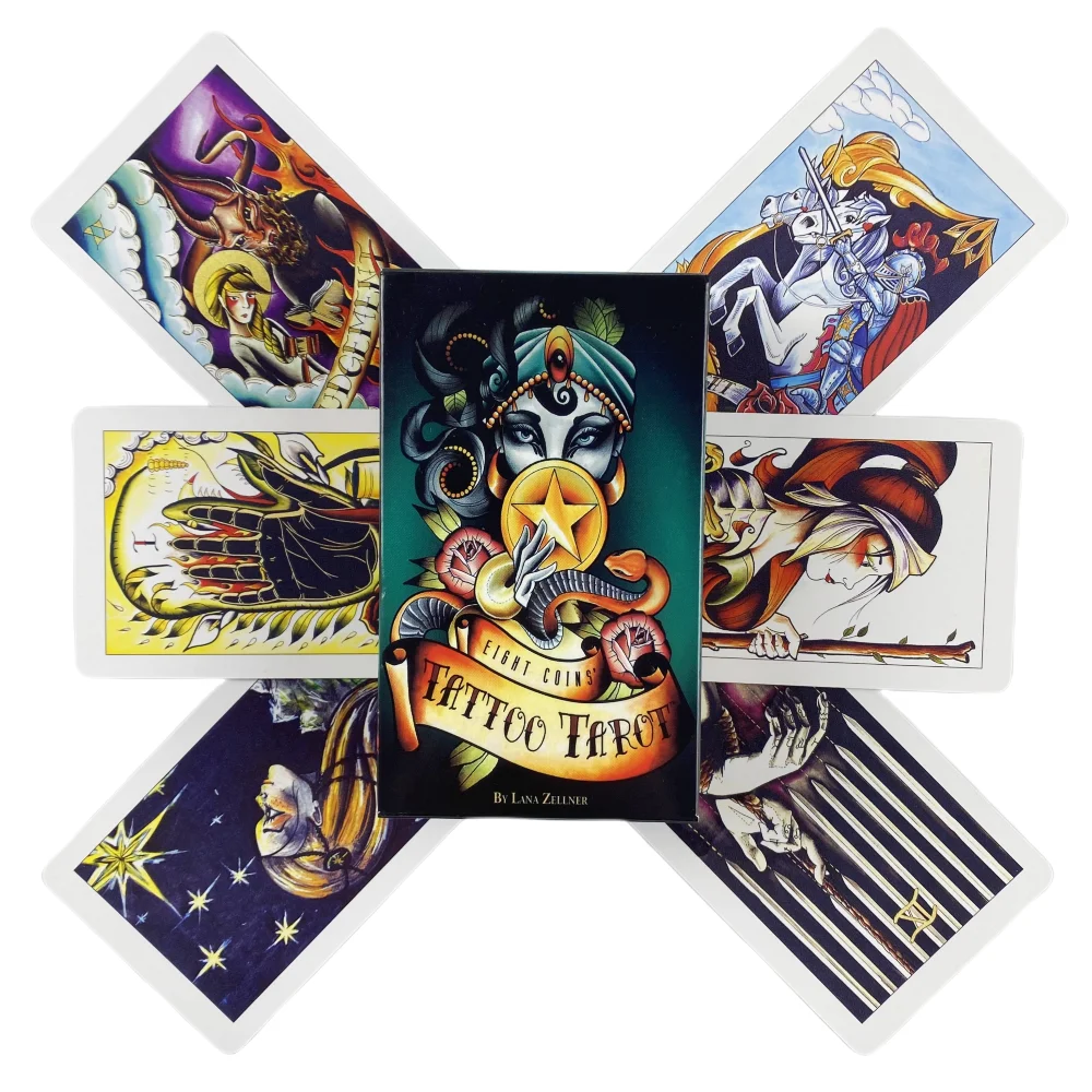 Eight Coins Tattoo Tarot Cards A 82 Deck Oracle English Visions Divination Edition Borad Playing Games