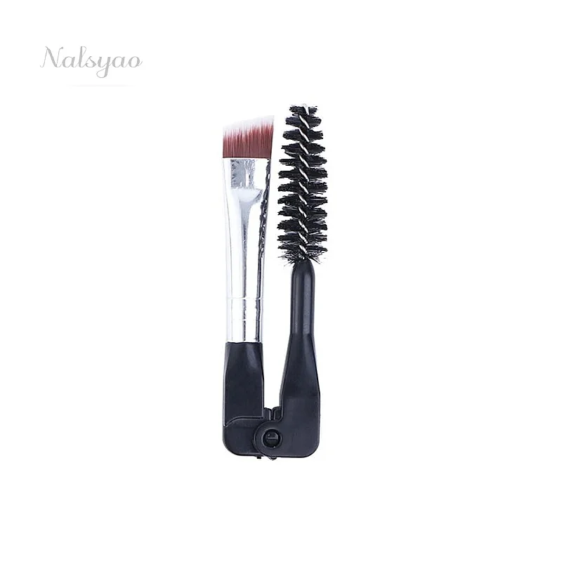 CNK Wholesale Eyelash Separator Portable Mascara Applicator Duo Angled Eyebrow Brush Foldable Spoolie Brush