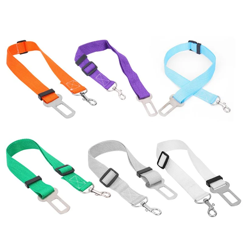 Adjustable Car Safety Seat Belt Nylon Lead Leash Harness for Pet Puppy Vehicle Security Leash 45-72cm Hunting Dog Cat