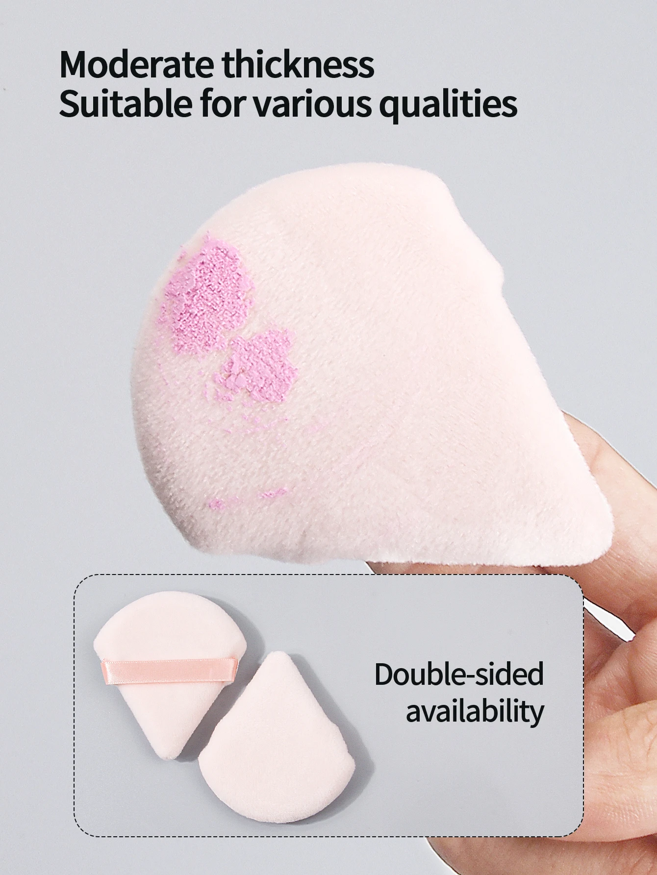 5 peças secas e molhadas de dupla finalidade, pó triangular de maquiagem em pó antiaderente de dupla face, ferramenta de maquiagem facial portátil