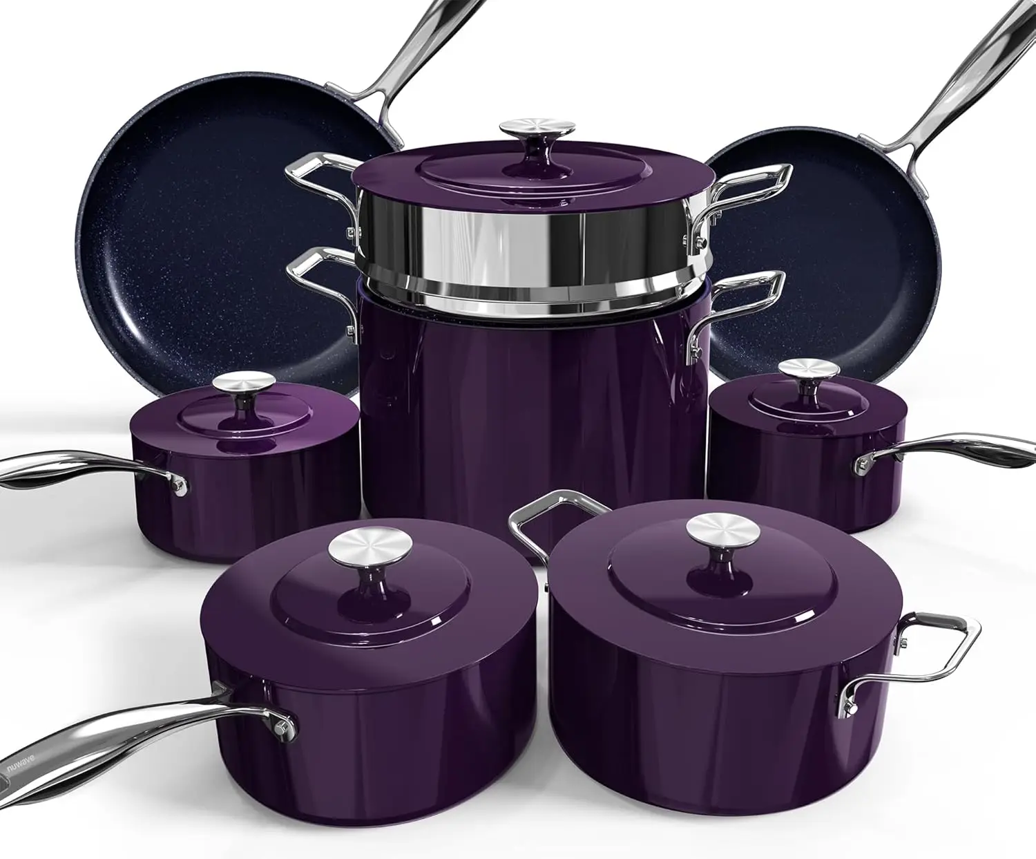 Nuwave Lux 13Pc Forged Lightweight Cookware Set Pfas Free, Healthy G10 Duralon Ceramic Coating, Ultra Non-Stick, Stay-Cool