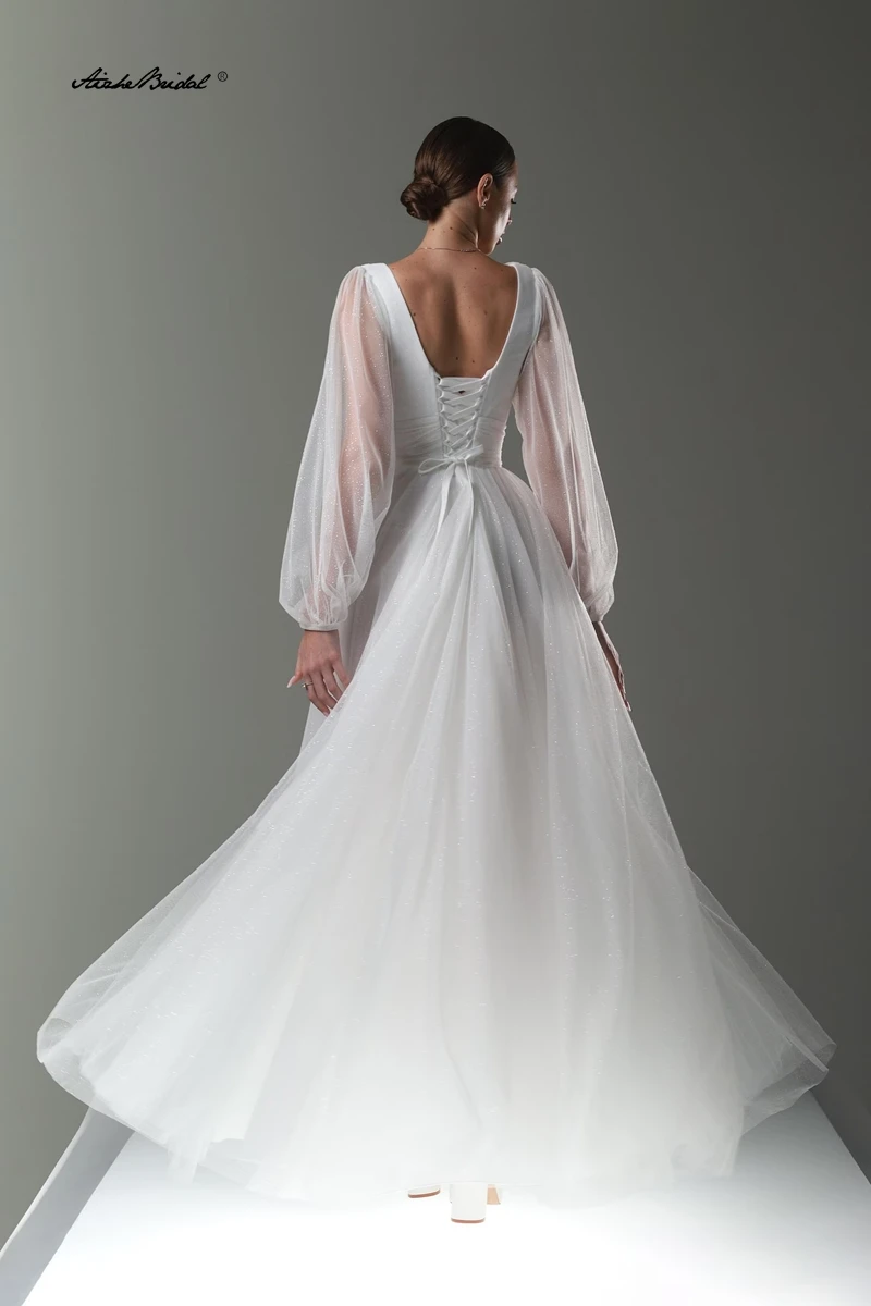 Classic wedding dress long sleeve / Simple Wedding Dress / Bridal gown