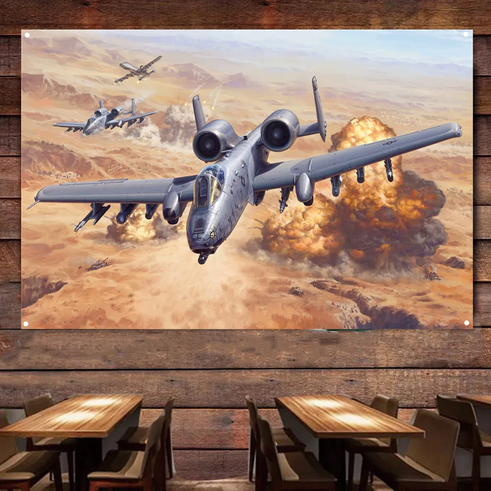 A-10 Thunderbolt II Fighter Flag & Banners U.S. Air Force Aviation Military Art Poster Wall Art Tapestry Home Decor Painting
