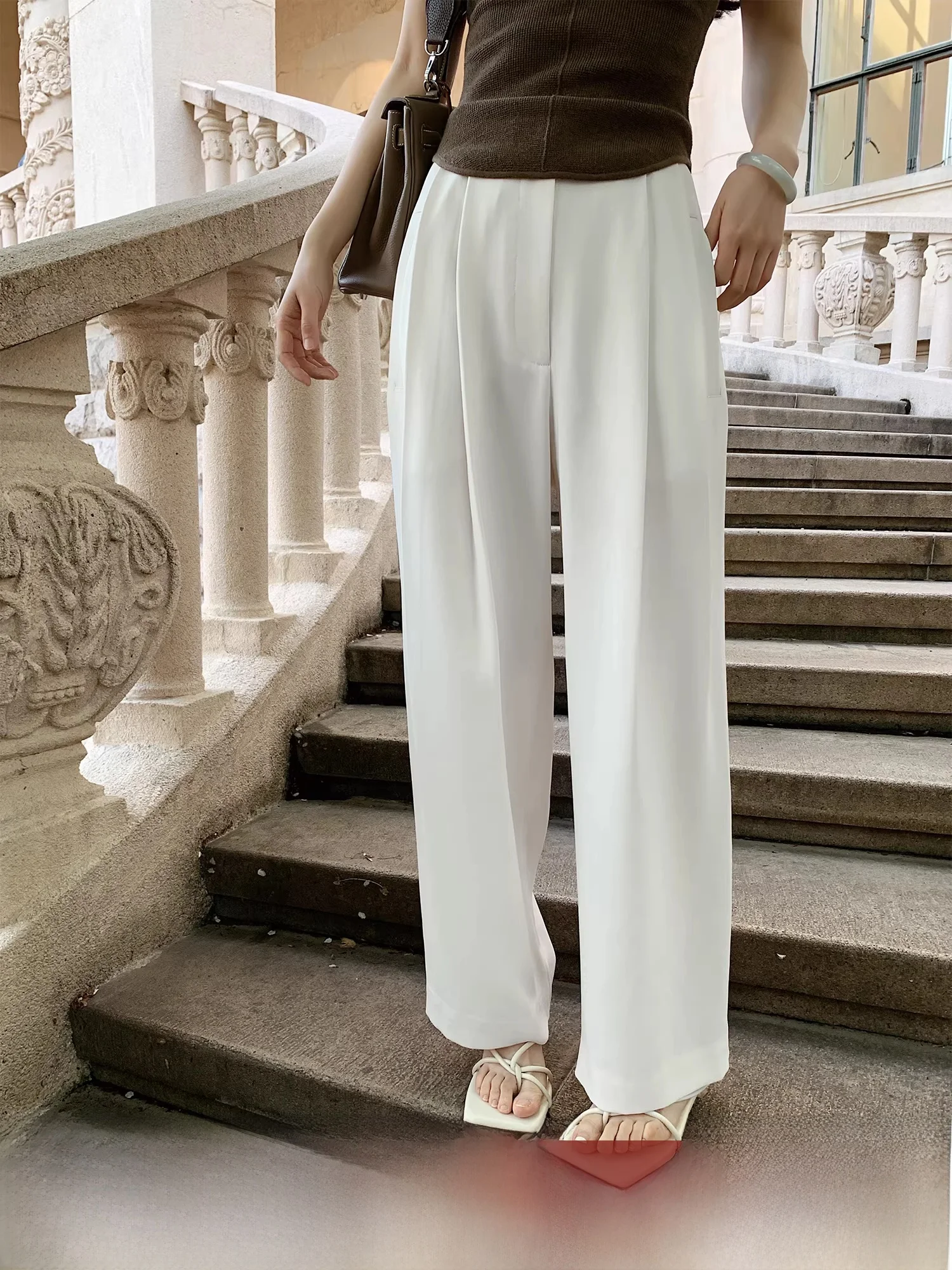 

Женские брюки из высококачественного вискозного материала Yang Xiao Yao, прямого кроя, модные, весна-лето, новые, универсальные, длинные