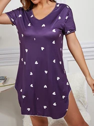 Nightgowns for Women Sexy Sleepshirts V Neck Short Sleeve Sleepwear 2024 Night Shirts Nightwear Homewear Nightdress Suit