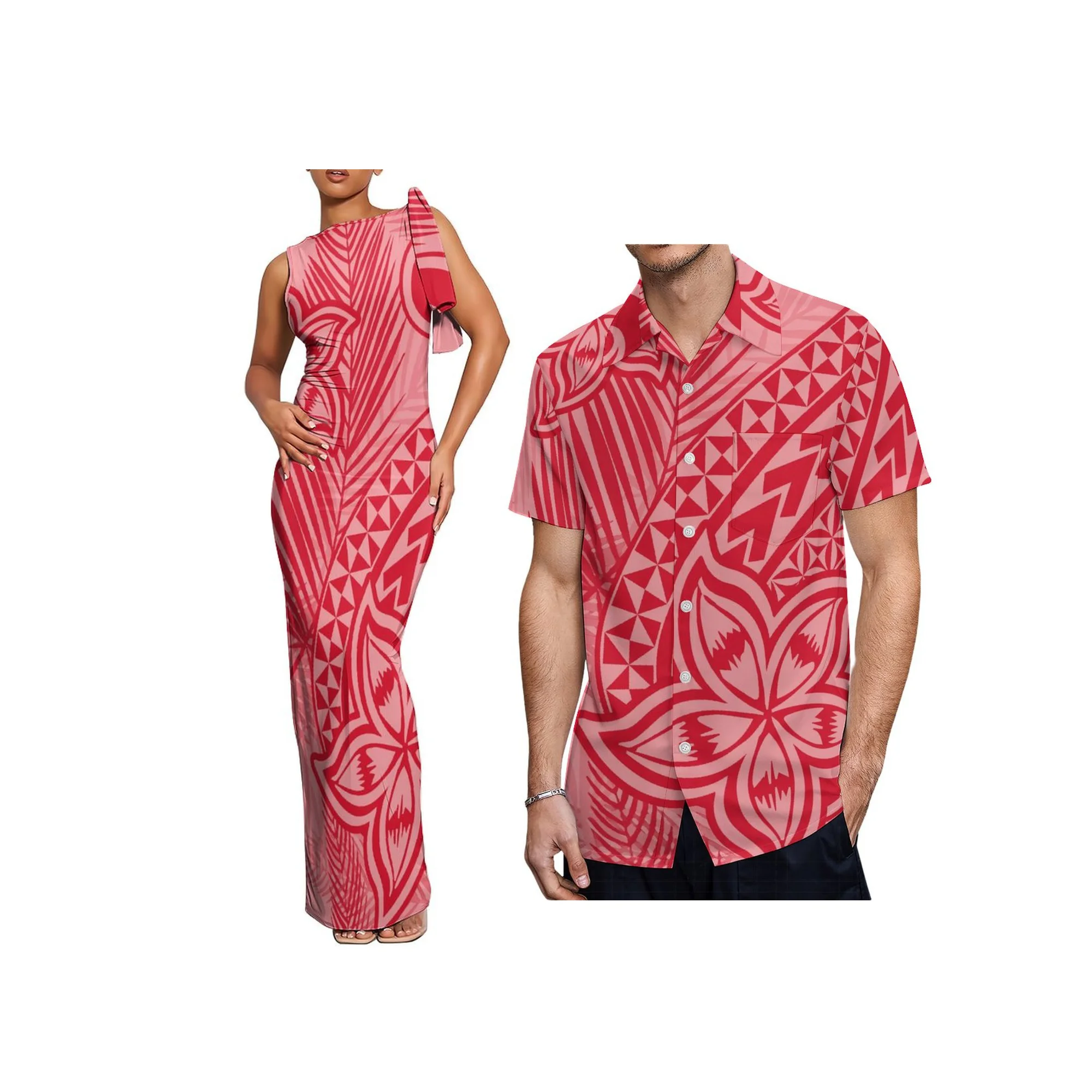 New High Quality Custom Logo Sleeveless Tie-Up Summer Prom Women Maxi Long Dress Polynesian Tribal Print Wrap Dress