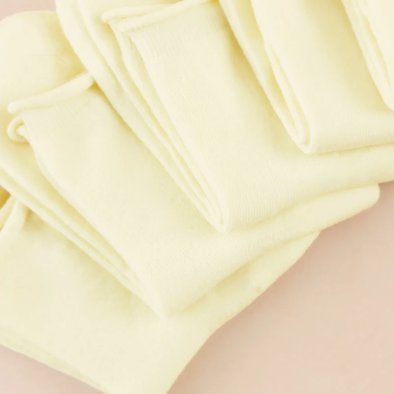 5 Pairs Four Seasons Women's Fashion Solid Color Versatile Soft And Comfortable Casual Sweat Absorbing Rice Yellow Lobster Socks