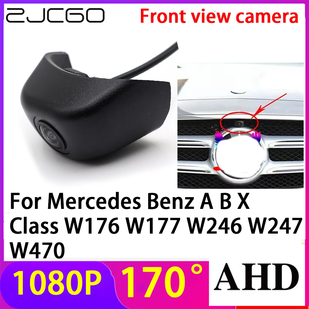 

ZJCGO AHD 1080P LOGO Car Parking Front View Camera Waterproof for Mercedes Benz A B X Class W176 W177 W246 W247 W470