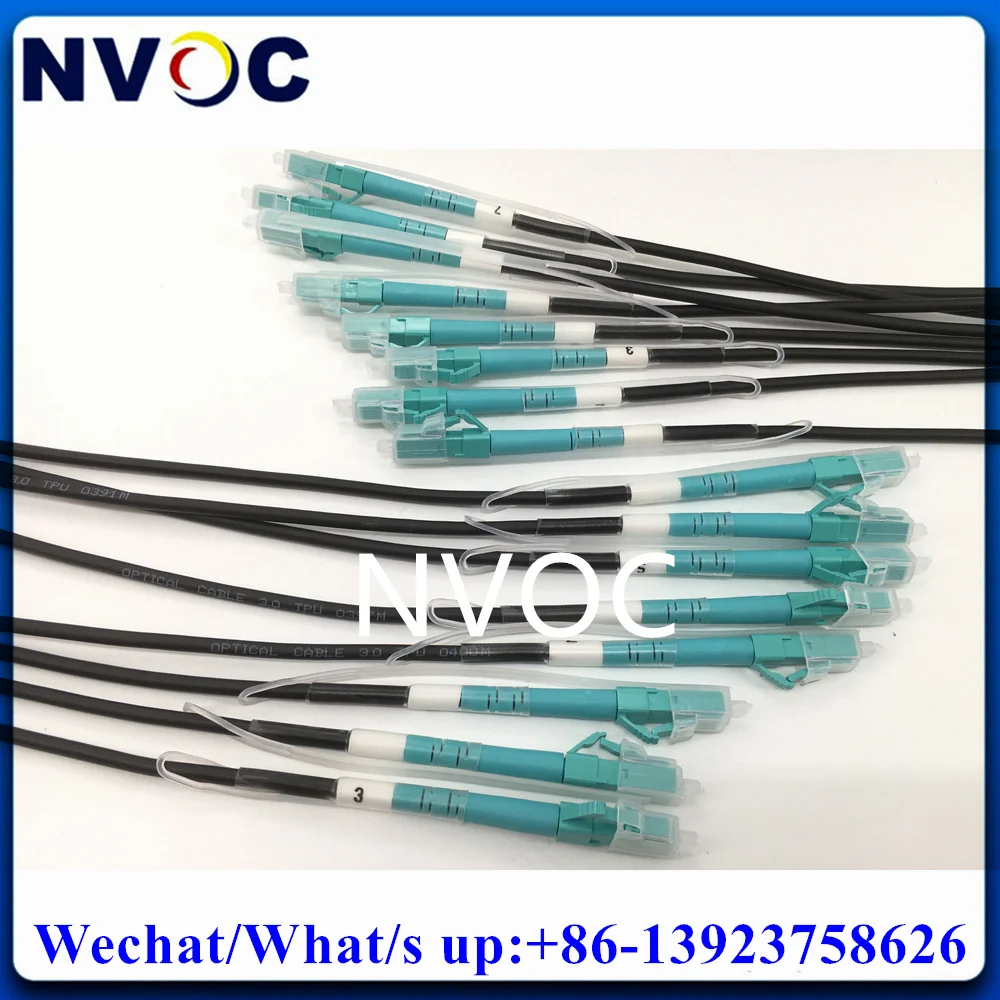 8Core 300M MM OM3-300 8C LC-LC/ST/FC/SCOutdoor DVI Waterproof 5.0mm Armored MultiMode Fiber Optic Patch Cord TPU Cable Connector