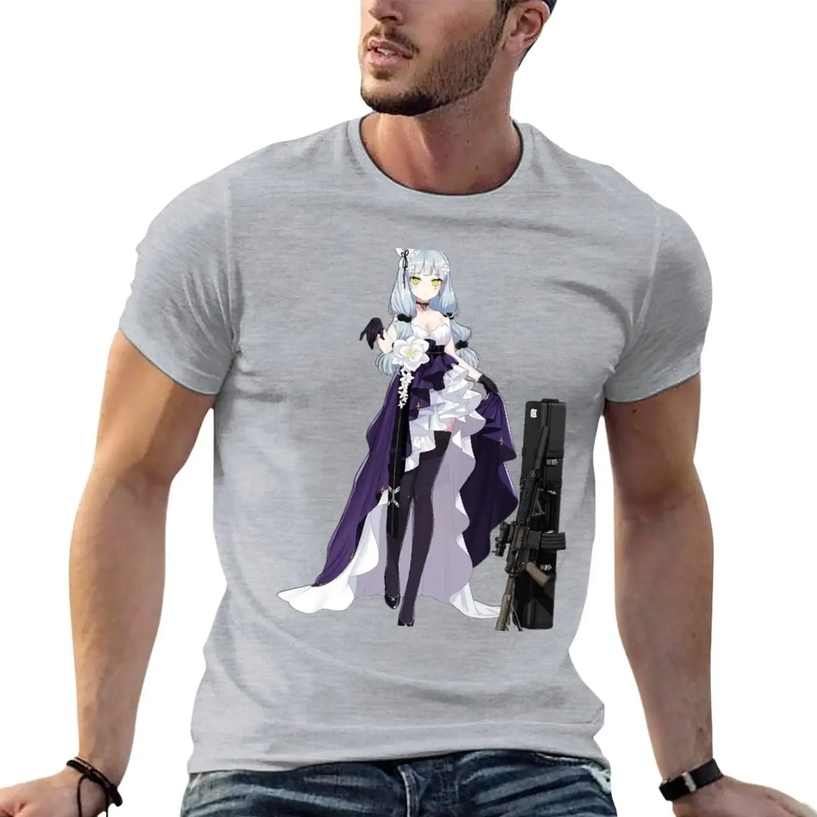 HK 416 - Girl's Frontline, Sexy Anime Chick (Starry Cocoon) T-Shirt customizeds hippie clothes Men's t-shirt