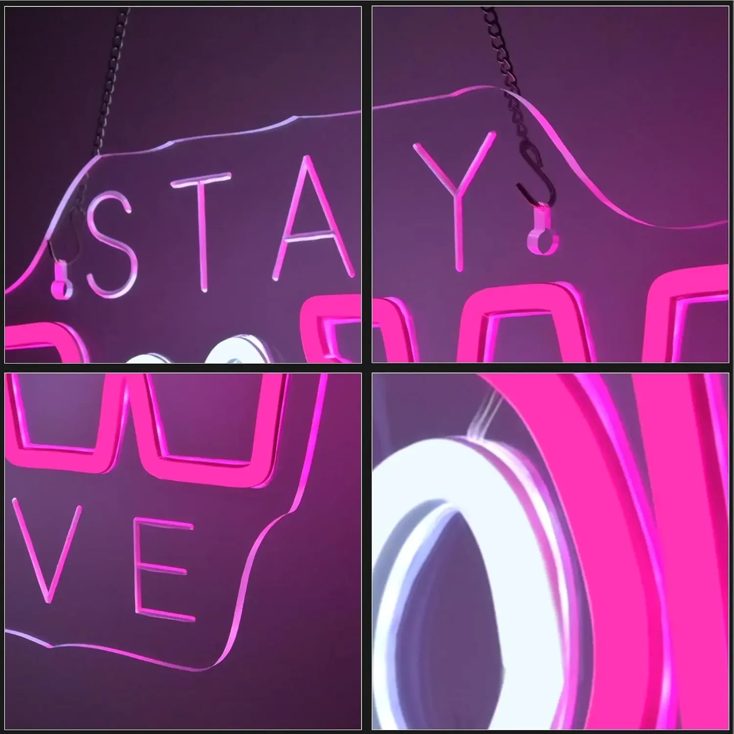 Stay Paw Sitive Neon Sign LED Wall Art Cute Dog Cat Paw Print Glow USB Powered Dimmable Acrylic Lamp Pet Shop Home Decor