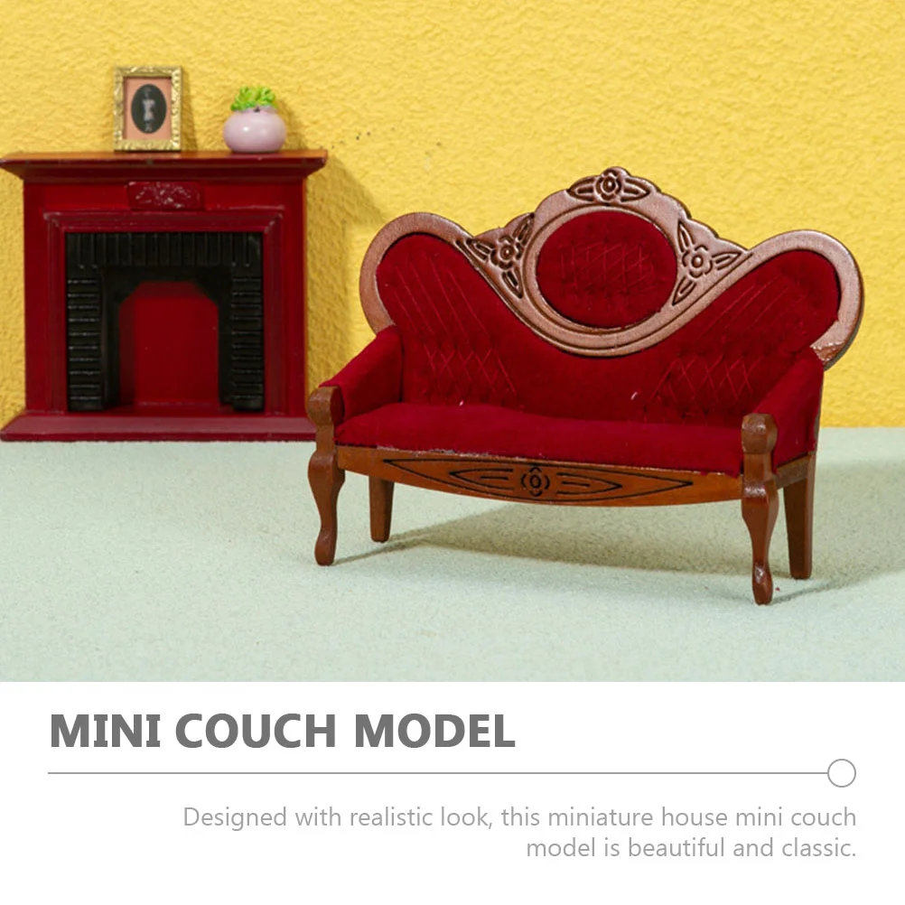 Peach Sillón Sofá Mini Casa Muebles Decoración Pequeño Sofá Decorativo Modelo Miniatura