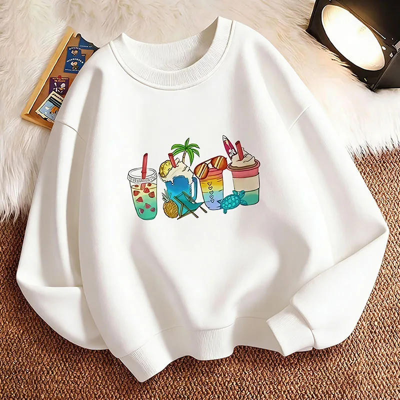 O-Ausschnitt Y2k Juice Bunter Design-Hoodie Kinder-Sweatshirt Kapuzenpullover für Jungen Mädchen Lässige Hoodies Y2k Kleidung