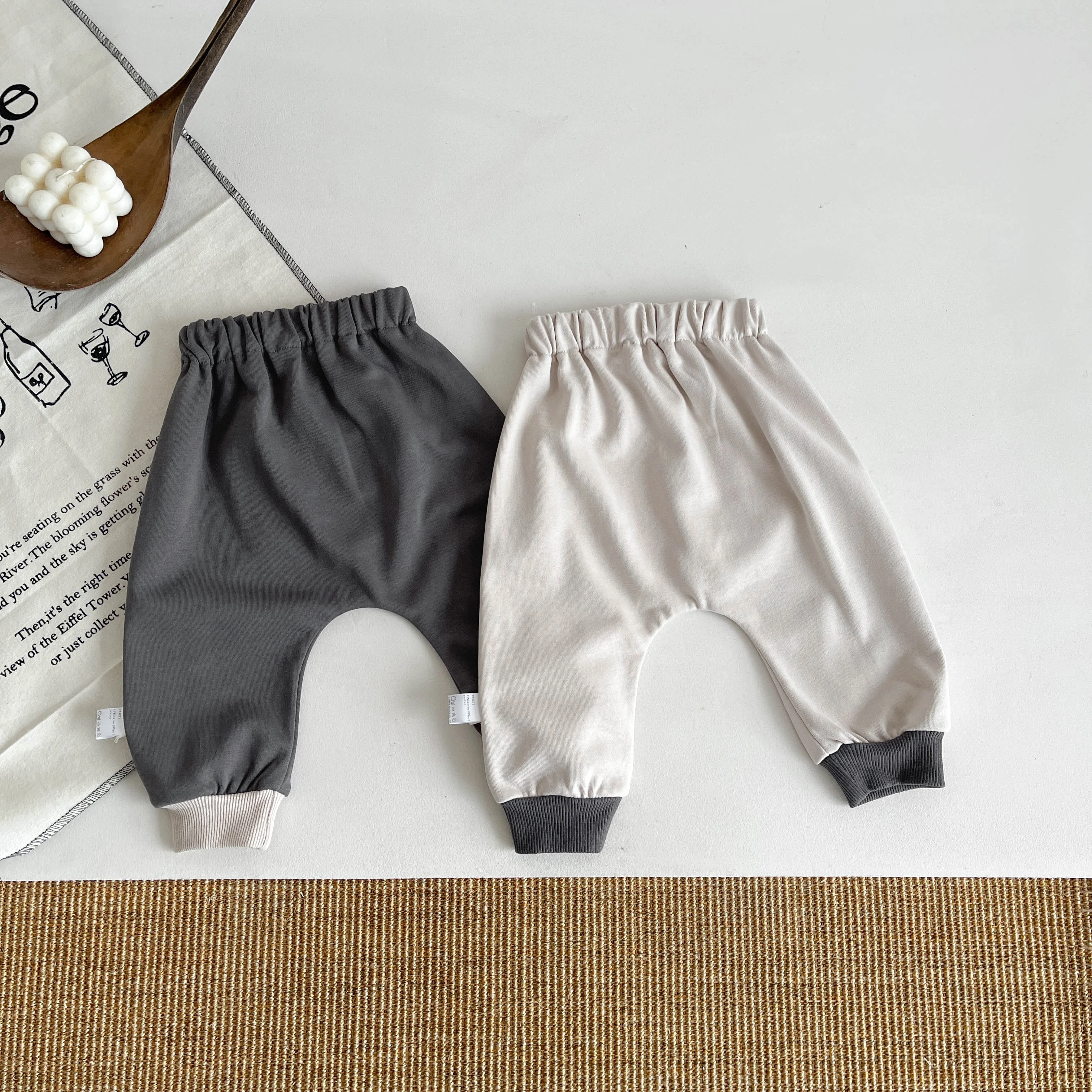 Spring Newborn Infant Baby Boys Cotton Elastic Waist Simple Casual Trousers Kids Fashion Plus Size Sports Baby Pants