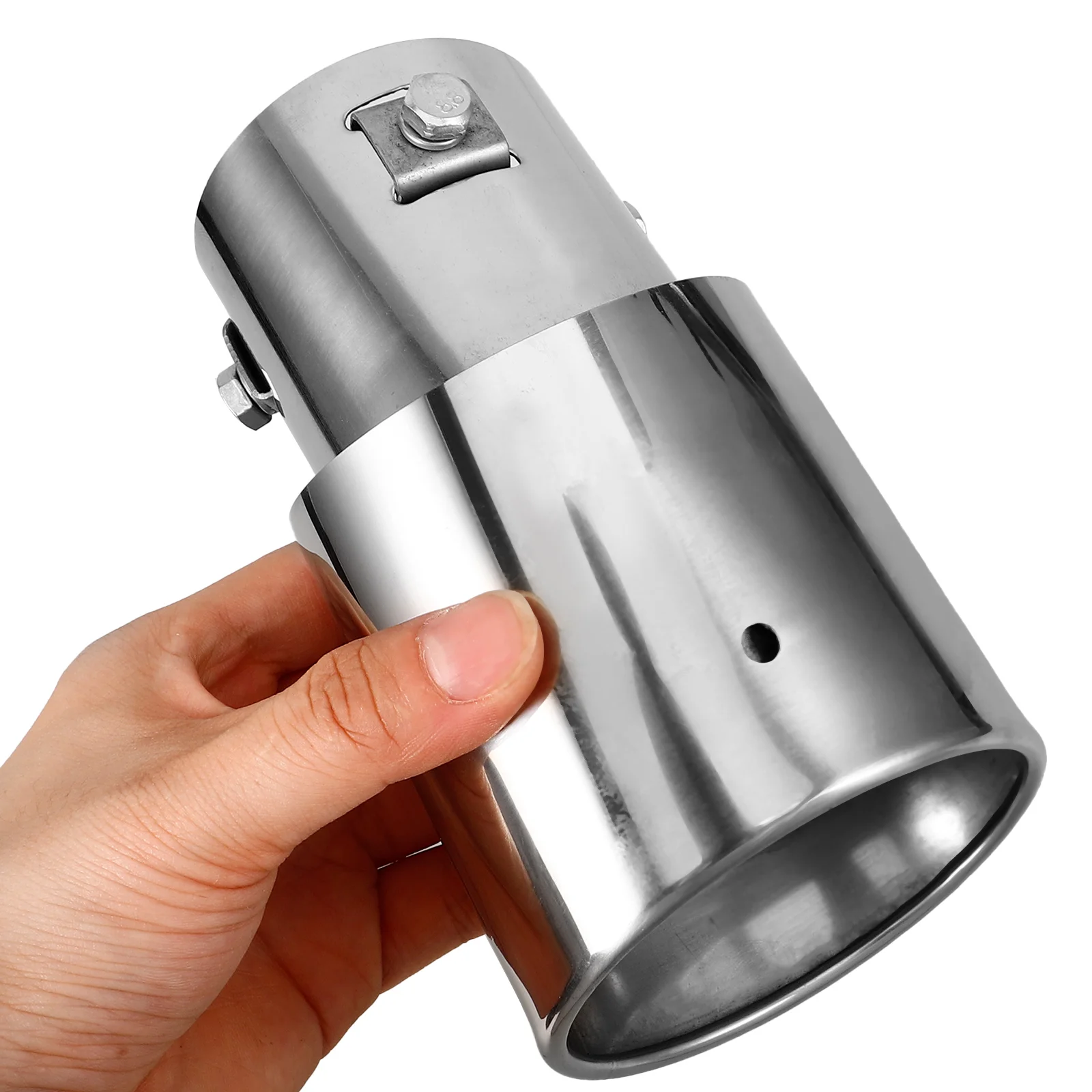 

Car Exhaust Tip Single Curved Tail Pipe Replacement Vehicle Exterior Accessories Upgrade Sound Enhancement