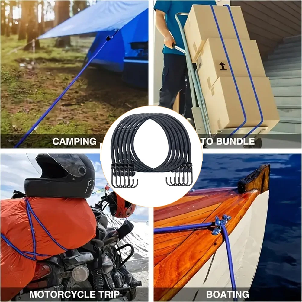 1/3/5Pcs 100cm/39.37inch Heavy Duty Extra Strong Outdoor Tent Elastic Rope Bungee Cords High Elasticity Latex Rope Elastic Strap