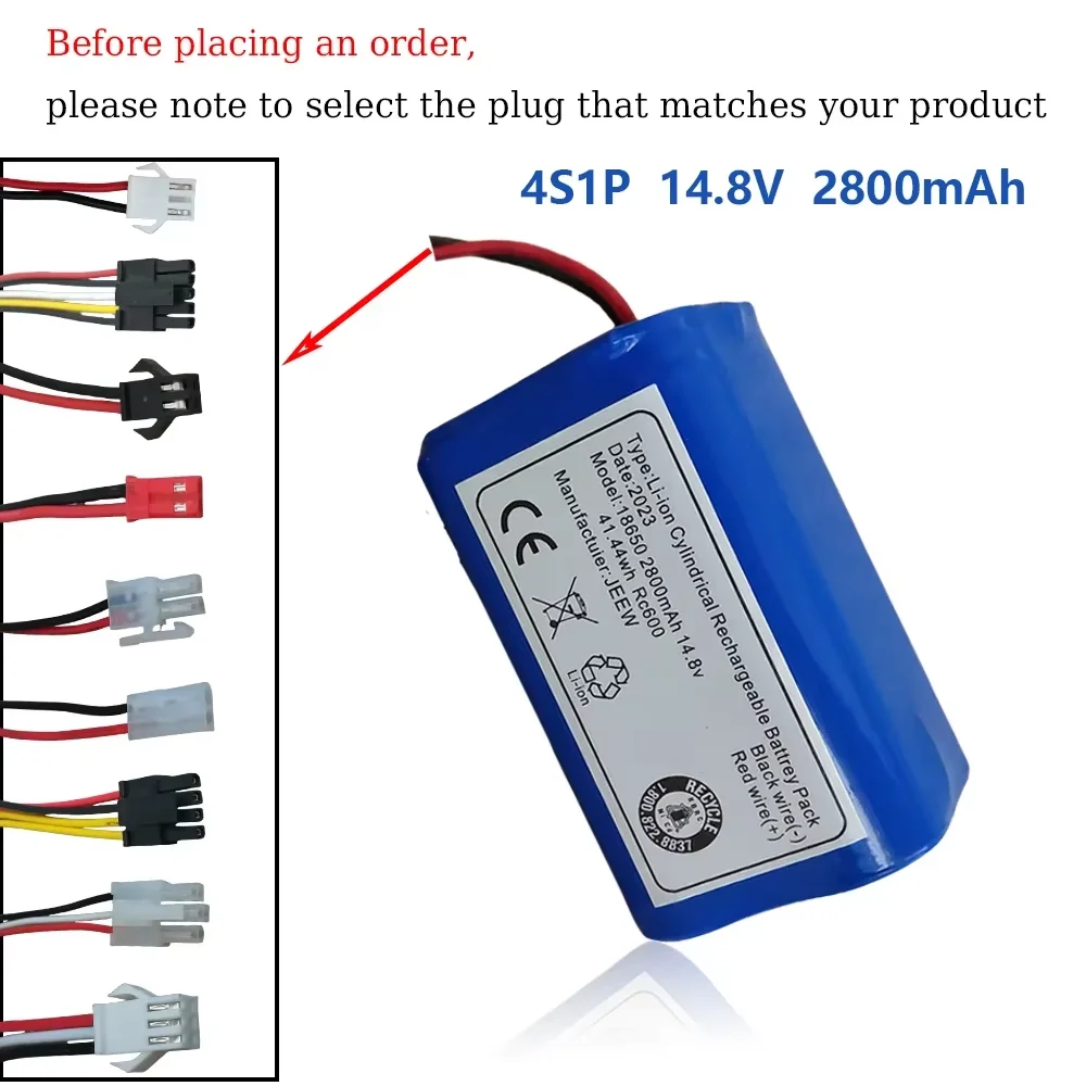 

H18650CH R30 R35 Li-ion Battery Pack 4S1P 14.8V 2800mAh For XIAOMI MIJIA Mi Robot Vacuum-Mop Essential G1 MJSTG1, SKV4136GL