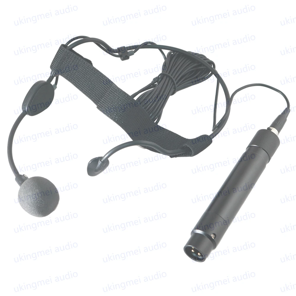 Headworn Dynamic Microphone Mini 3Pin XLR Headset Microphone with Standard XLR Interface Adaptor for Direct Connection to Mixer