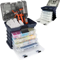 Caja de aparejos de pesca multifunción, caja de mano de almacenamiento de accesorios de señuelo, estuche de herramientas de pesca, estuche organizador portátil para manualidades
