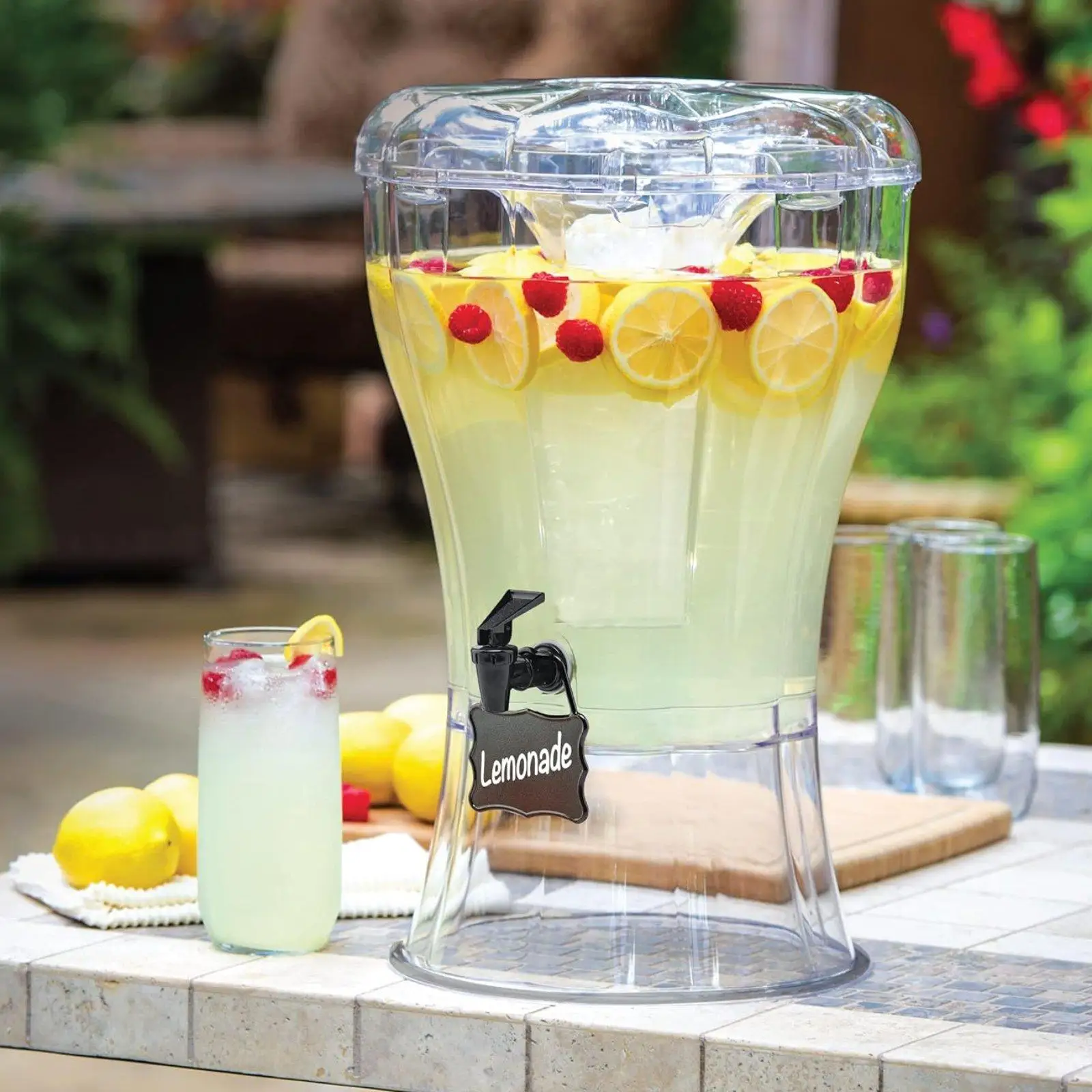 

Beverage Dispenser Club Tea Countertop Lemon BBQ with Spigot Drink Dispenser
