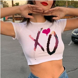 Xo die weeknd weibliche t -sirt lässige ästhetische Tumblr Korea Japanisch T ästhetische Streetwear -Hemd 6 Hauptverkaufshirt XO - №5