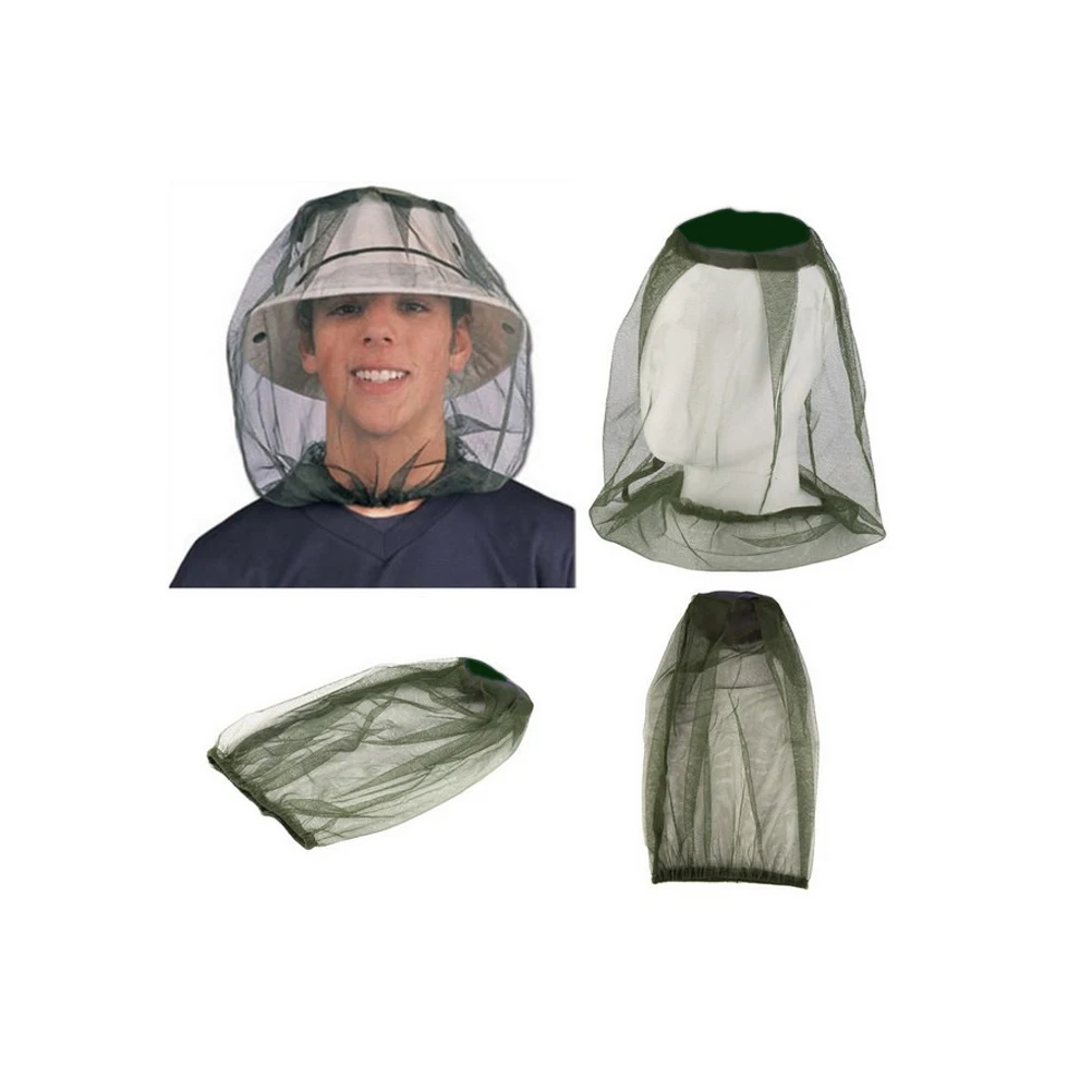 

2pcs Mosquito Proof Hood Mesh Face Protector Outdoor Fishing Hiking Camping Hunting Anti Insect Cap Dark Green Camouflage