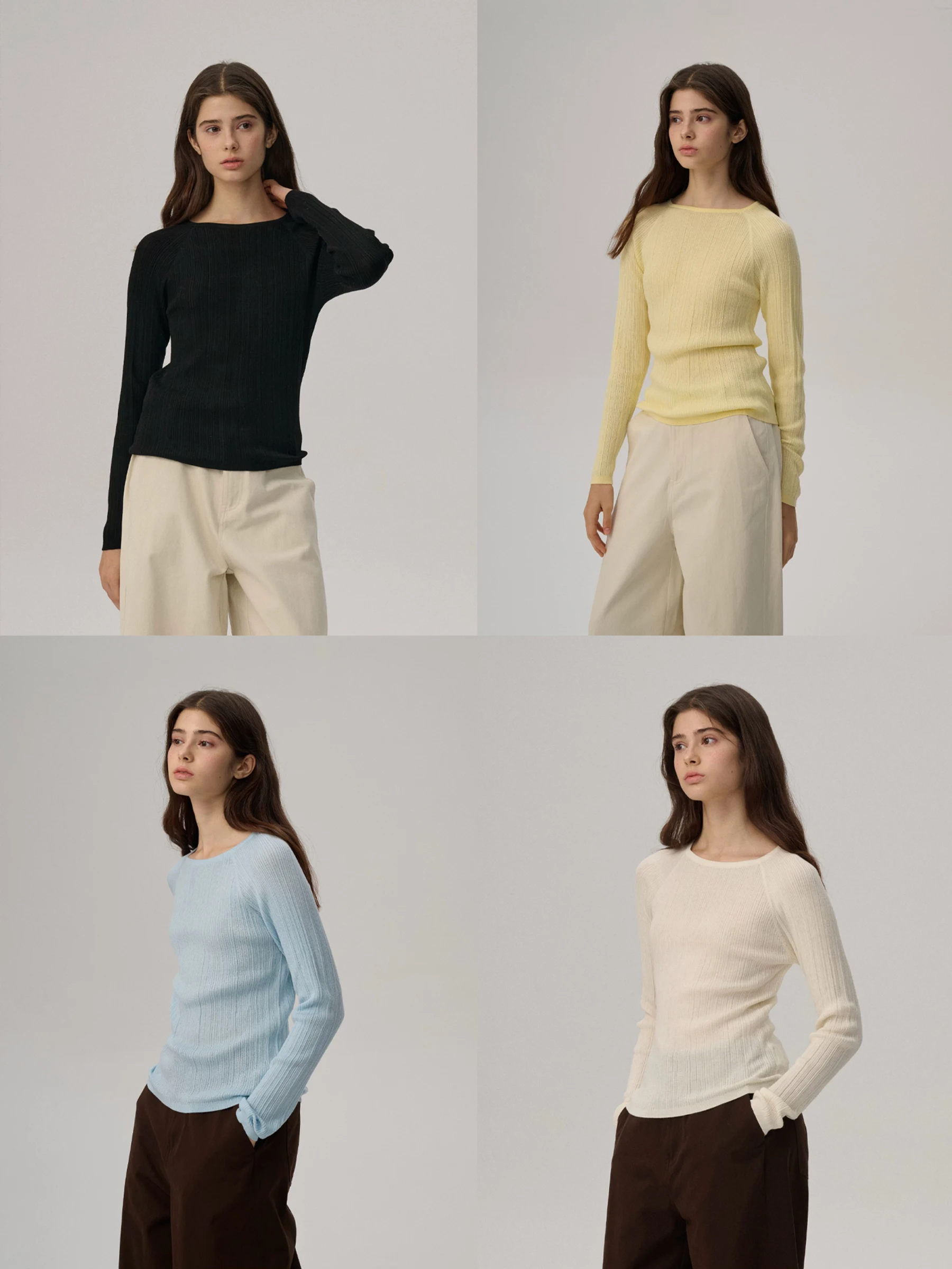 

Женский приталенный топ Sullenger из смесовой шерсти в полоску с воротником-лодочкой и длинными рукавами, осенняя коллекция