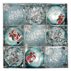 9pcs/Box Christmas Ball Electroplated Translucent Plastic Ball Set  Hanging Tree Pendant Decoration Merry Christmas Gift Box