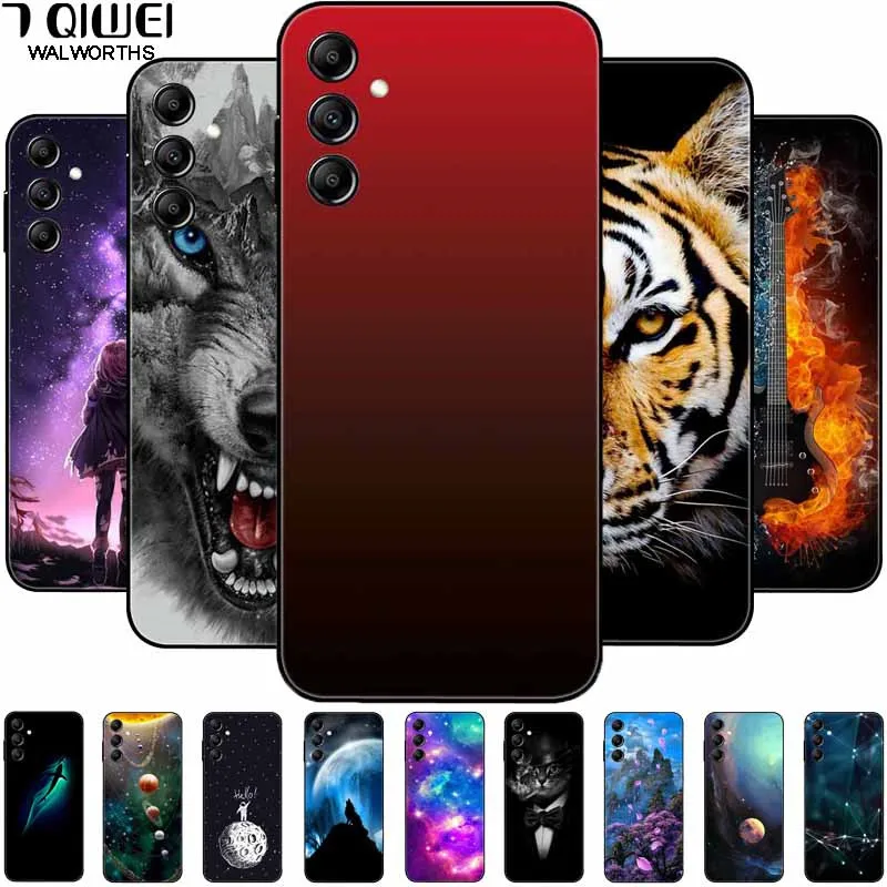 Silicone Phone Case For Samsung Galaxy A54 5G A34 A14 A24 Cover TPU Protective Soft Cat Para Funda for SAMSUNG A54 A 54 Fashion