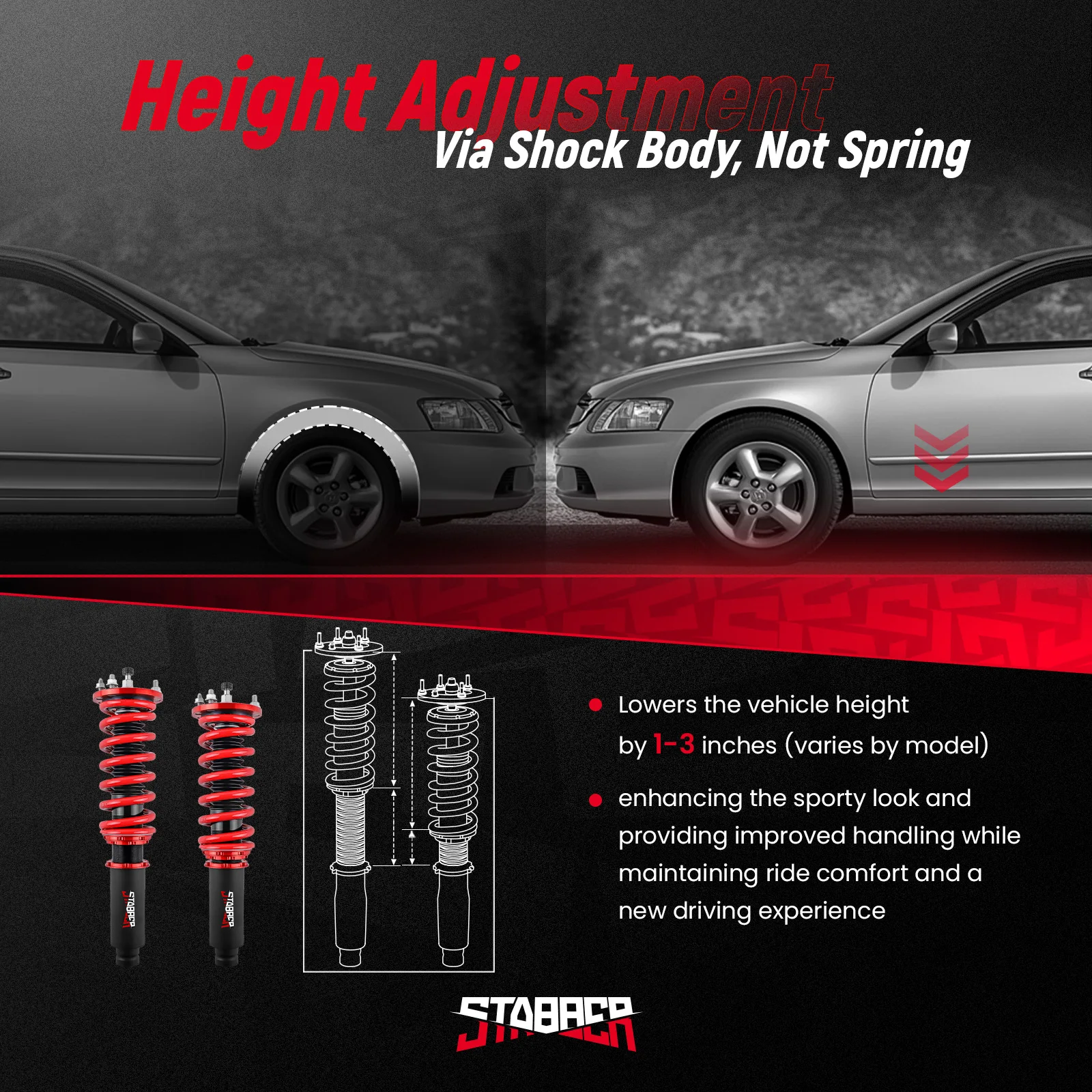 

Coilovers 24 Way Lowering Kit for Honda Accord 1998-2002 ACURA TL 99-03
