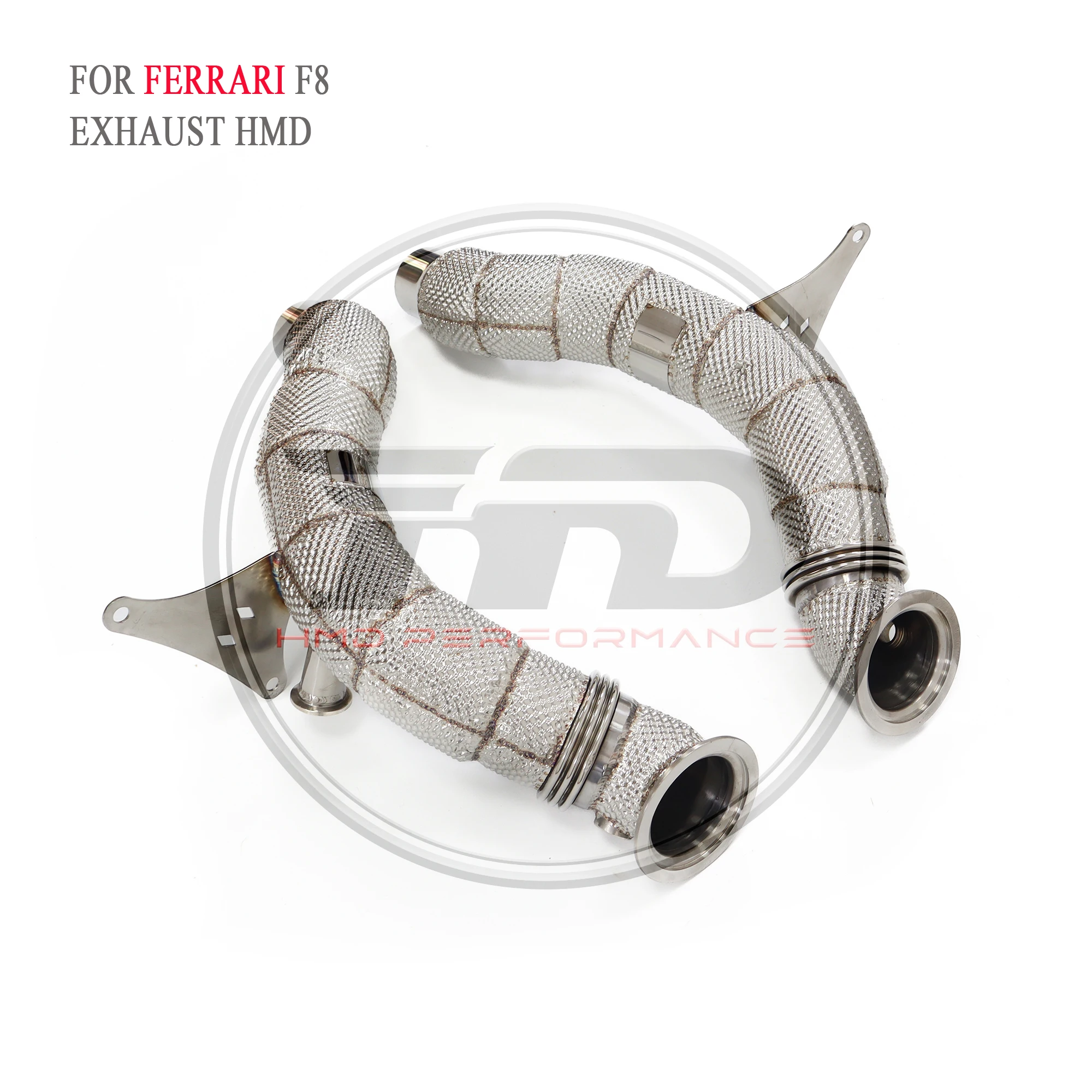 HMD 11.11 downpipes for Ferrari F8 Spider/Tributo 3.9T V8 exhaust high flow catted downpipe