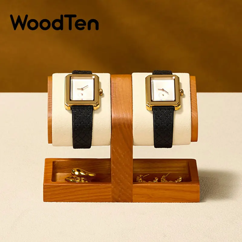WoodTen Watch Display Stand Wooden Watch Rack Display Storage Stand Ring Jewelry Holder Display for Wrist Watch Jewelry Rack
