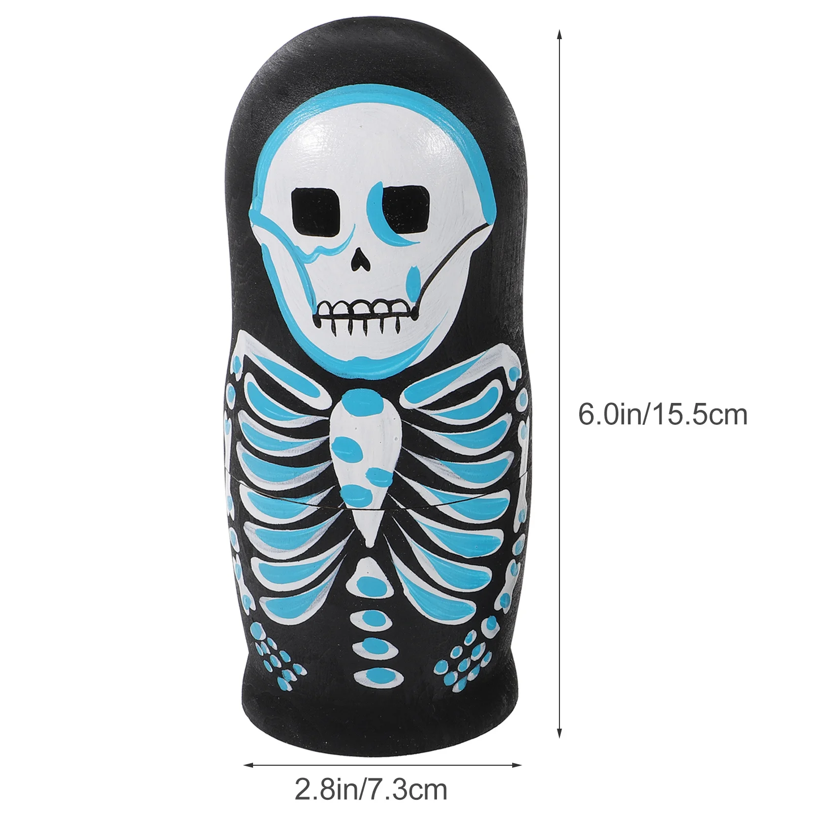 5 قطع تصميم جمجمة خشبية روسية للأطفال والكبار تخزين ديكور مجوهرات جمجمة التعشيش هدية فنية حرفية هدية