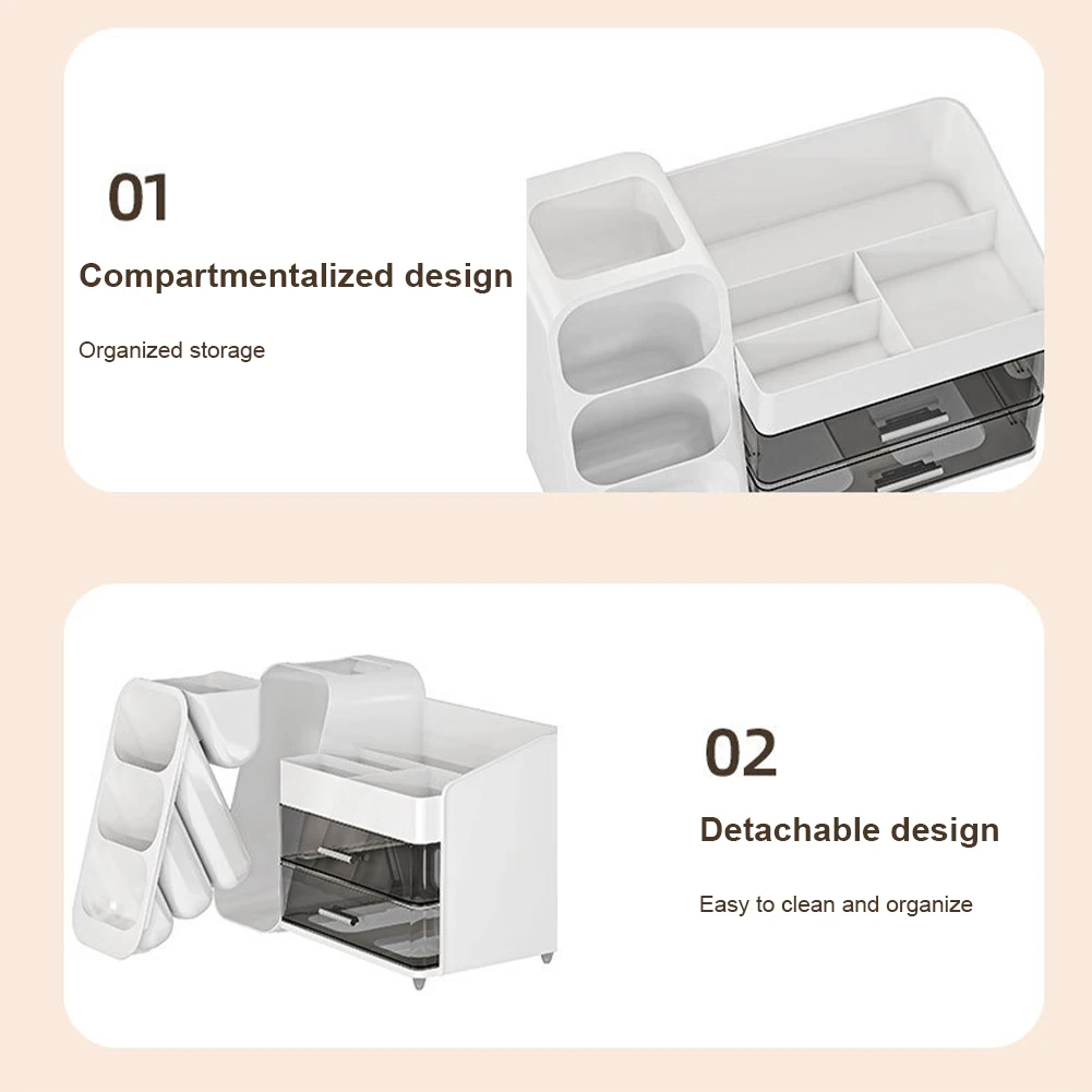 صندوق منظم سطح المكتب البلاستيكي منظم المكياج، علبة عرض مستحضرات التجميل المقاومة للغبار، حامل عرض المكياج لفرشاة مكياج أحمر الشفاه