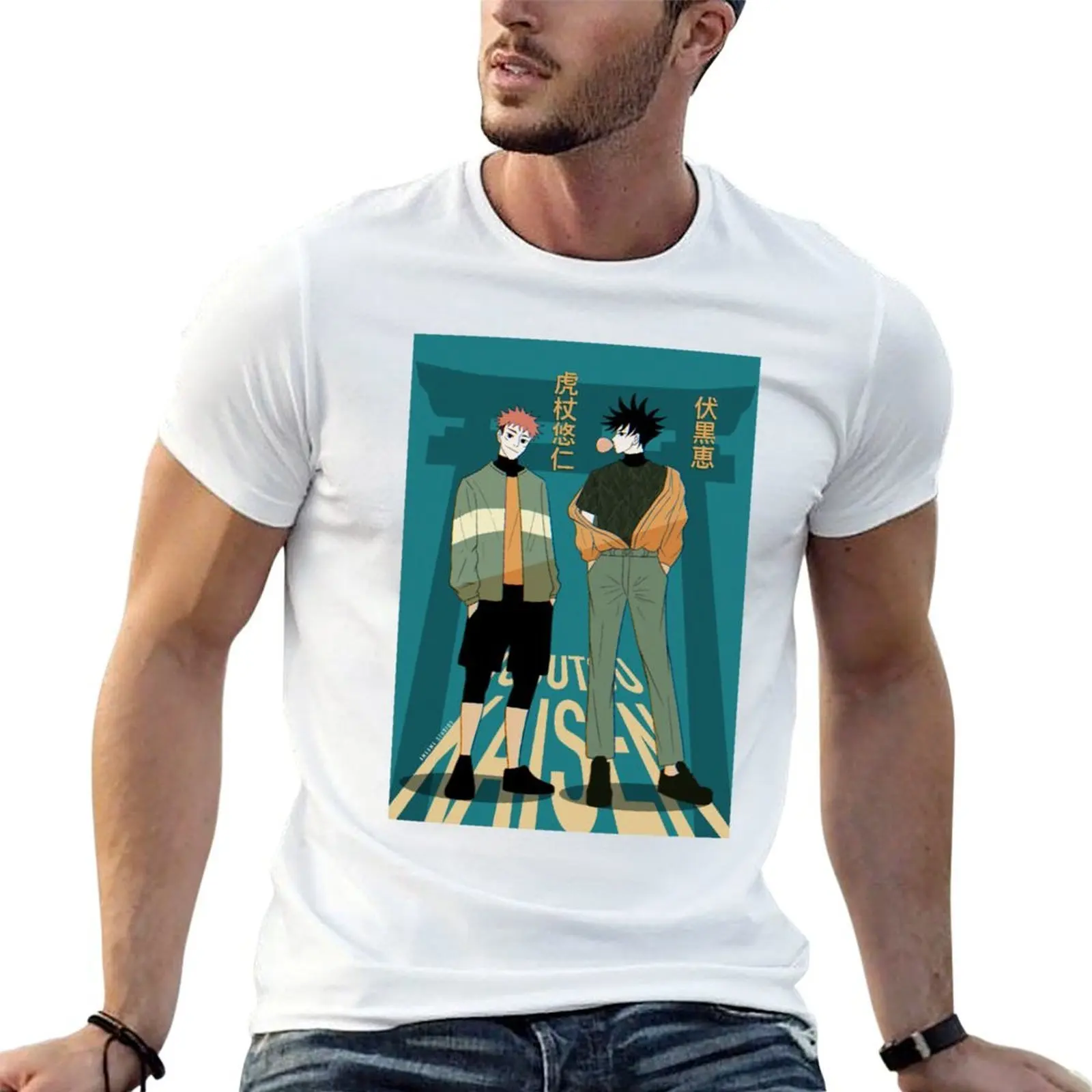 

JJK Fashion Print (Itafushi) T-Shirt funny t shirts cotton anime t shirts oversize t shirts for man pack white T-shirt