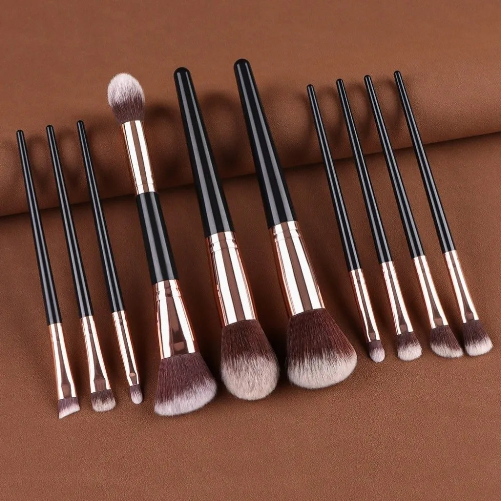 15 pz/set Strumento di Trucco Portatile Pennelli Kit Viso Bronzer Cosmetici Ombretto Pennello Set Contorno di Bellezza Pennello Per Sopracciglia Lady